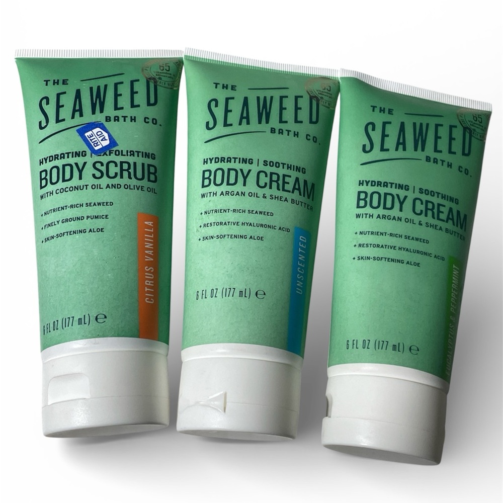 Hydrating Body Scrub and Cream Set - Green and White